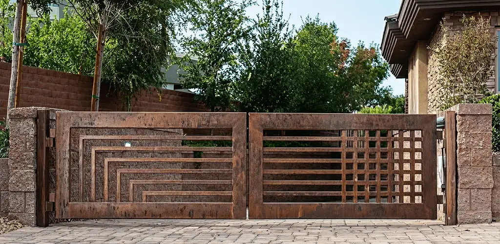 Custom driveway gate installation for a home entrance in Austin, TX