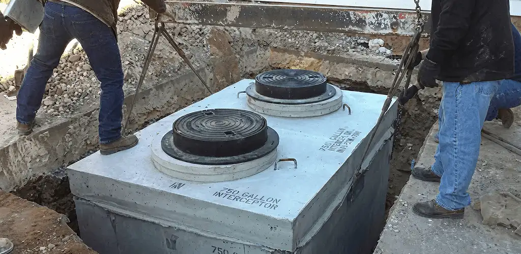 Grease trap installation for a commercial property drainage system in Austin, TX