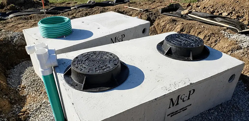 Grease trap installation unit set in place for drainage protection in Austin, TX