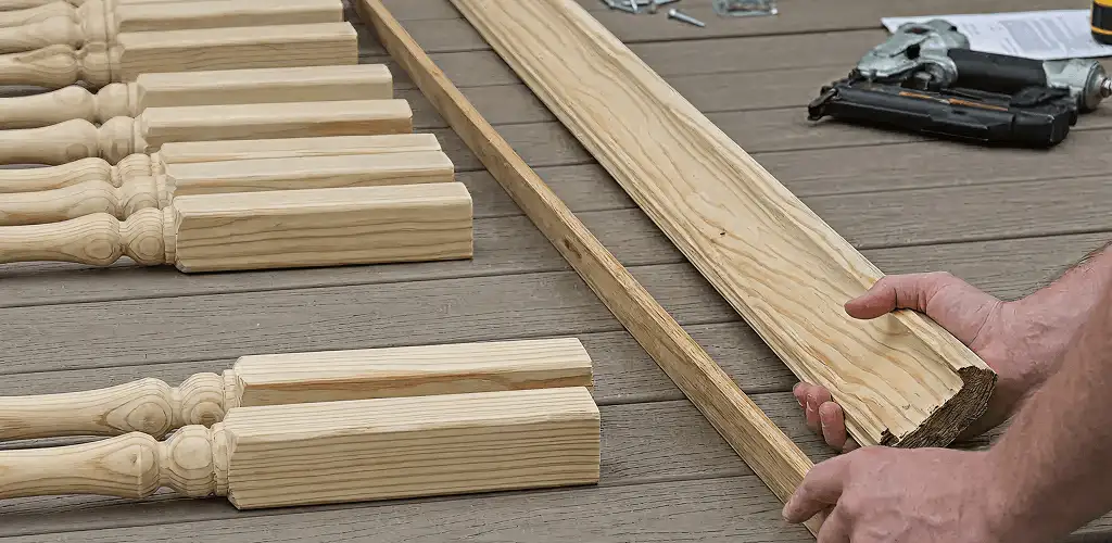 Handrail installation materials and wood components for stair rail work in Austin, TX